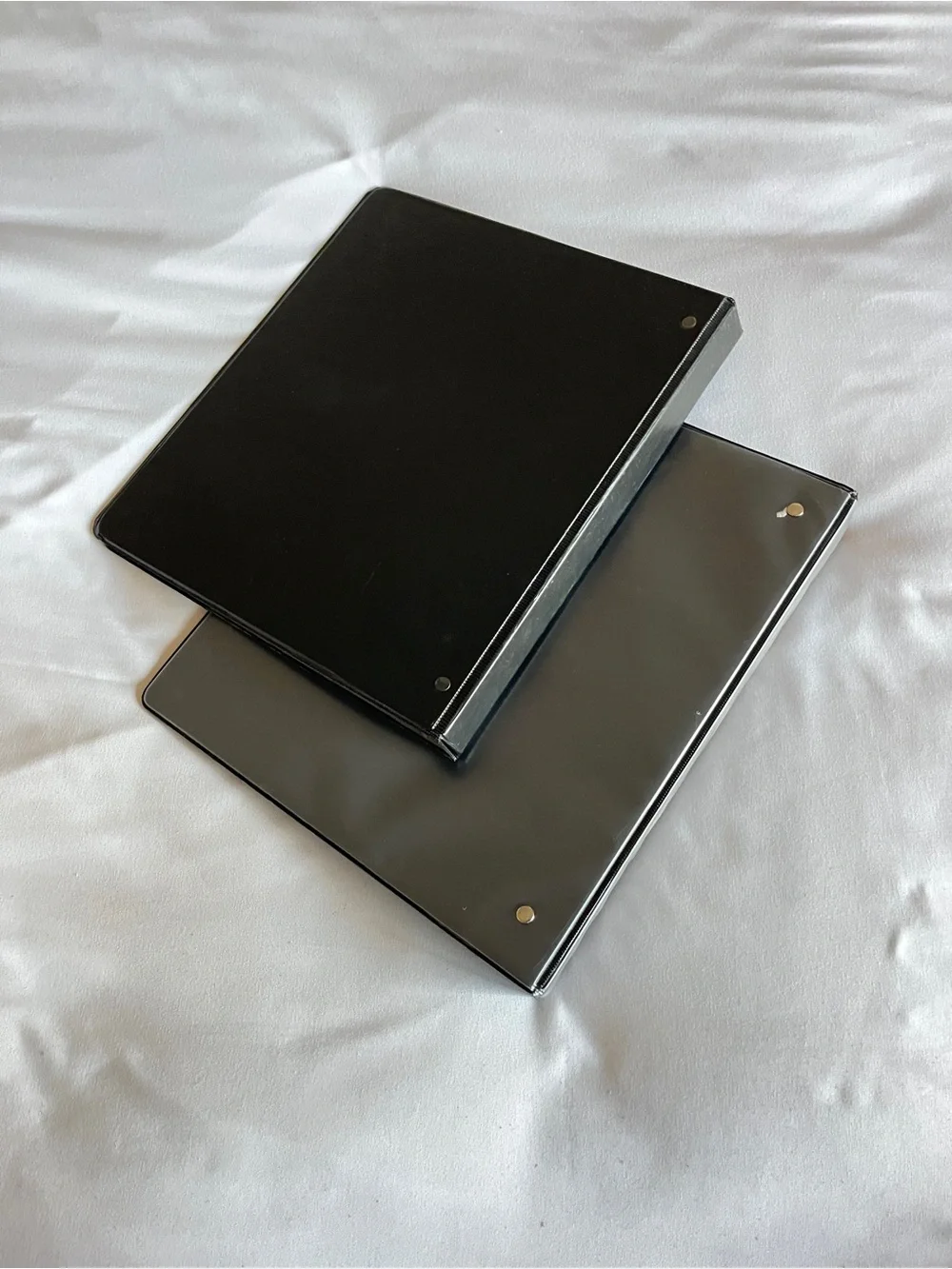 Yoobi Black 1-Inch 3-Ring Binder Set of 2 Clear Cover & Interior Pocket